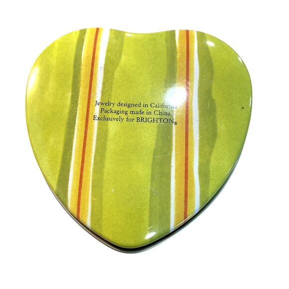 Brighton Heart Shaped Tin Jewelry Keepsake Gift Box Collectible Metal Container - Picture 3 of 6